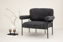 Designer Loungesessel Arvika – Anthrazit, Bouclé mit Stahlgestell
