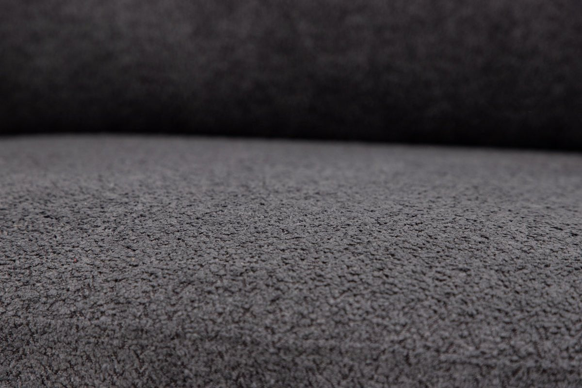 Designer Loungesessel Arvika – Anthrazit, Bouclé mit Stahlgestell