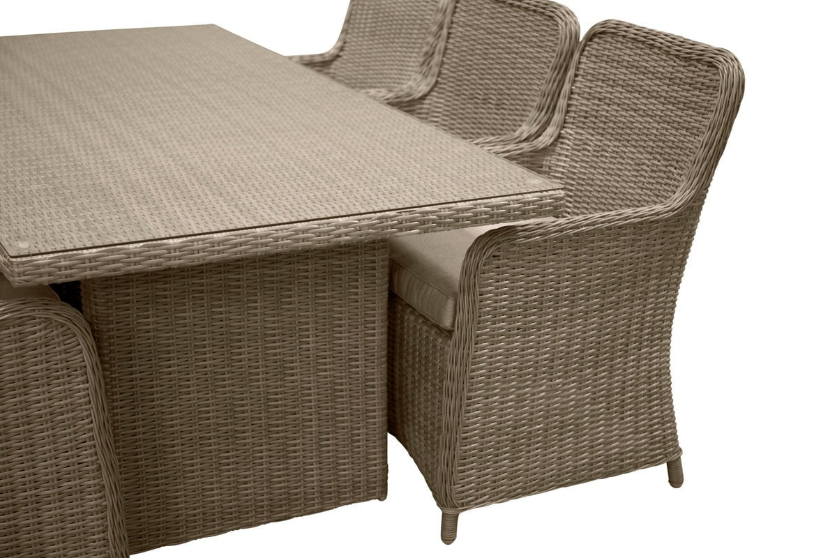 Garden Dining Set Valencia – 7-piece Garden Furniture Set made of Polyrattan