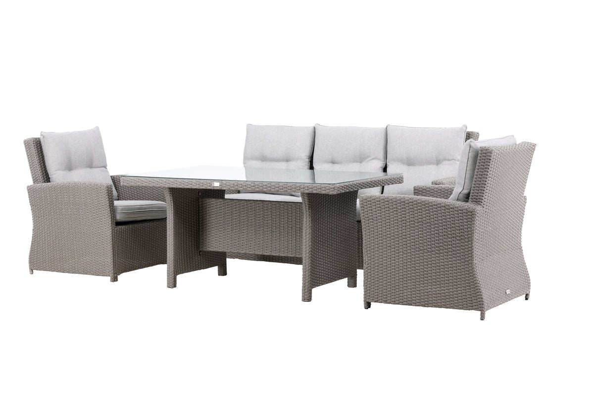 Garden Lounge Set Liventia – available in two colors made of hardwood and synthetic rattan