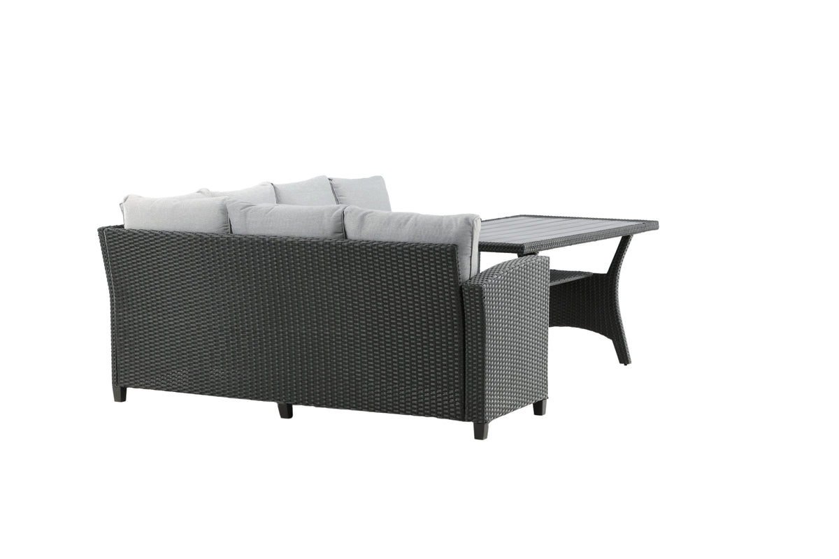 Garden Lounge Set Liventia – available in two colors made of hardwood and synthetic rattan