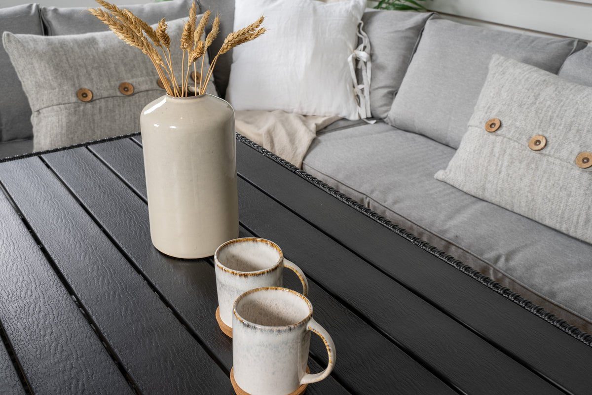 Garden Lounge Set Liventia – available in two colors made of hardwood and synthetic rattan