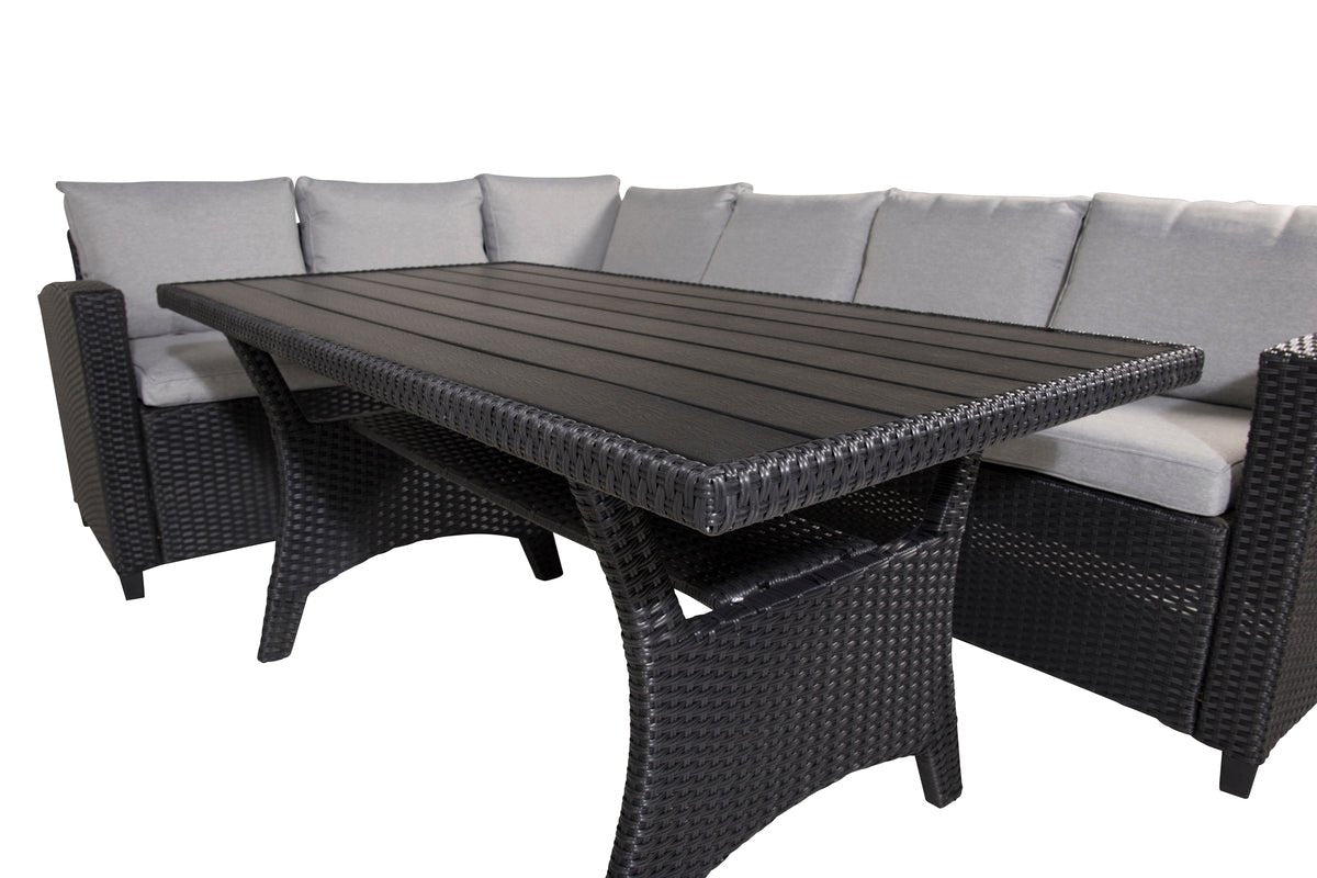 Garden Lounge Set Liventia – available in two colors made of hardwood and synthetic rattan