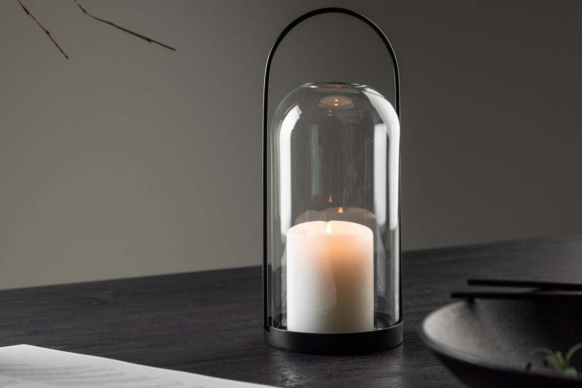 Lantern Martin - Lantern made of glass and black iron in two different sizes