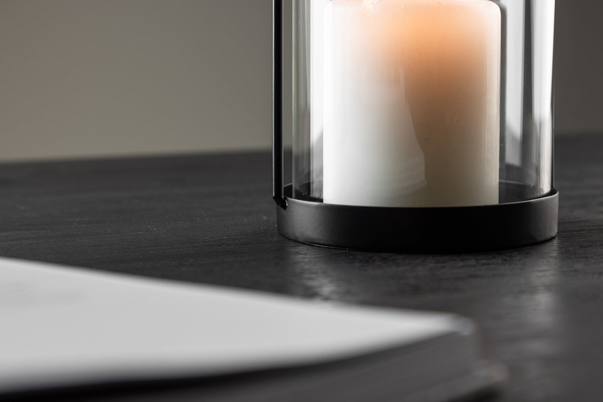 Lantern Martin - Lantern made of glass and black iron in two different sizes