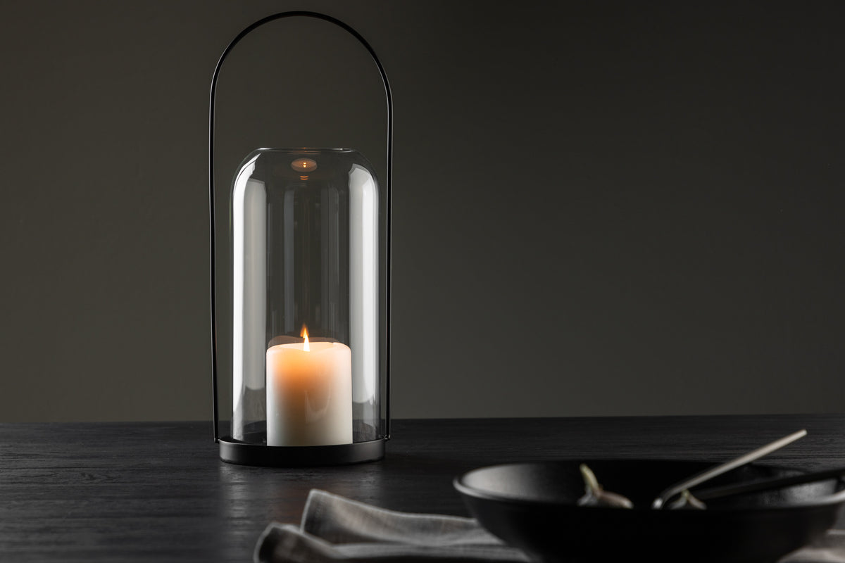 Lantern Martin - Lantern made of glass and black iron in two different sizes