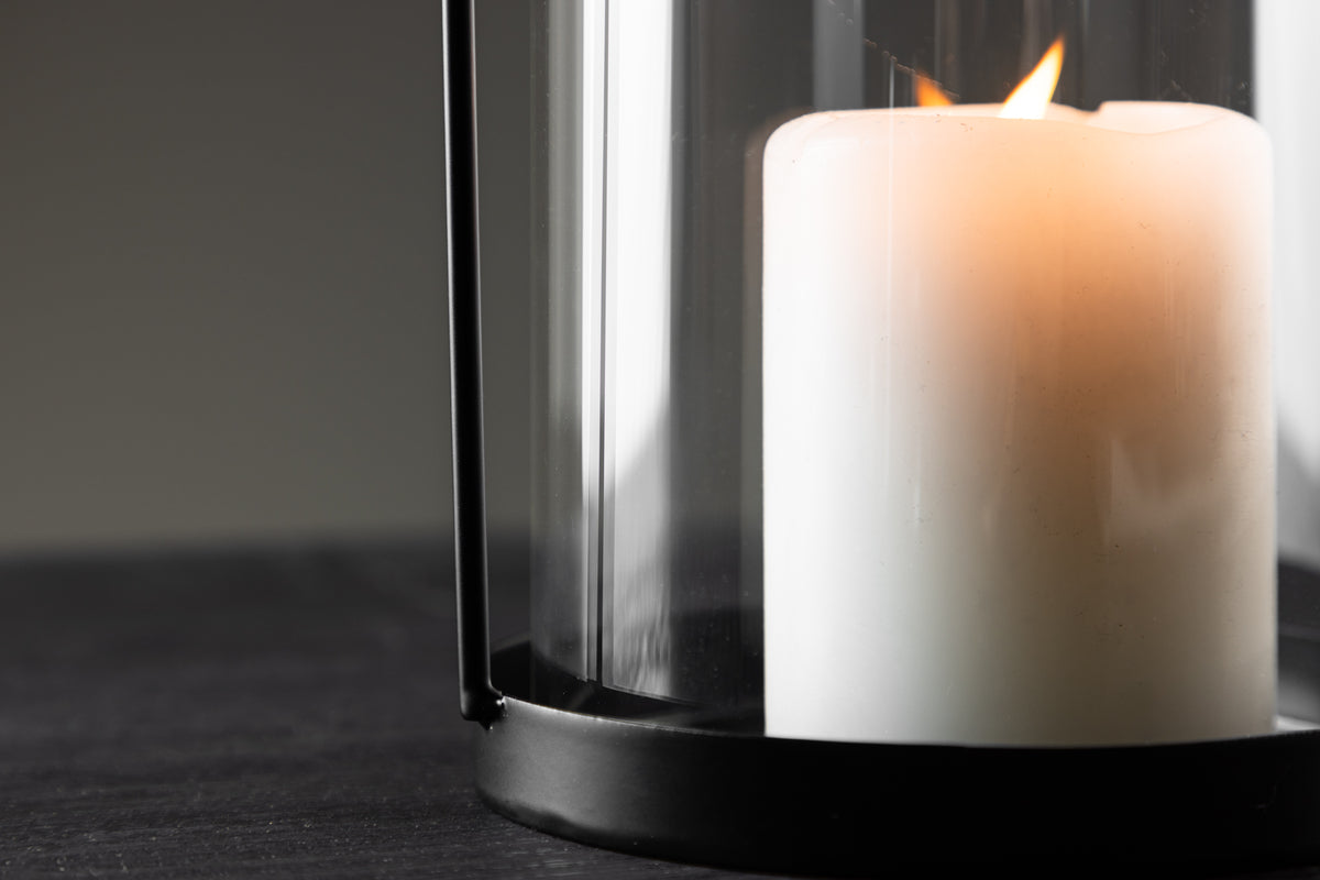 Lantern Martin - Lantern made of glass and black iron in two different sizes