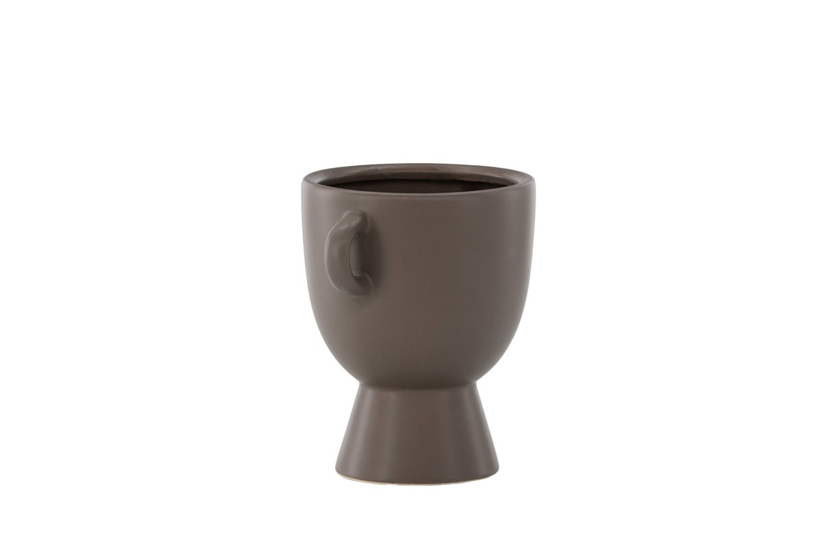 Flowerpot Sylva - in brown tone with small handles