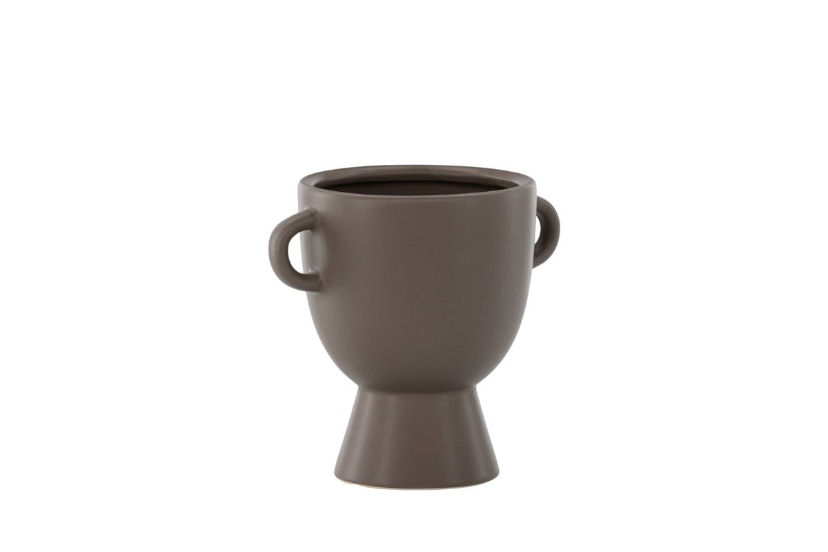 Flowerpot Sylva - in brown tone with small handles