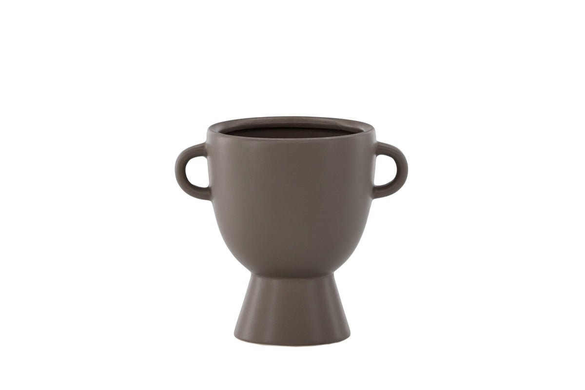 Flowerpot Sylva - in brown tone with small handles