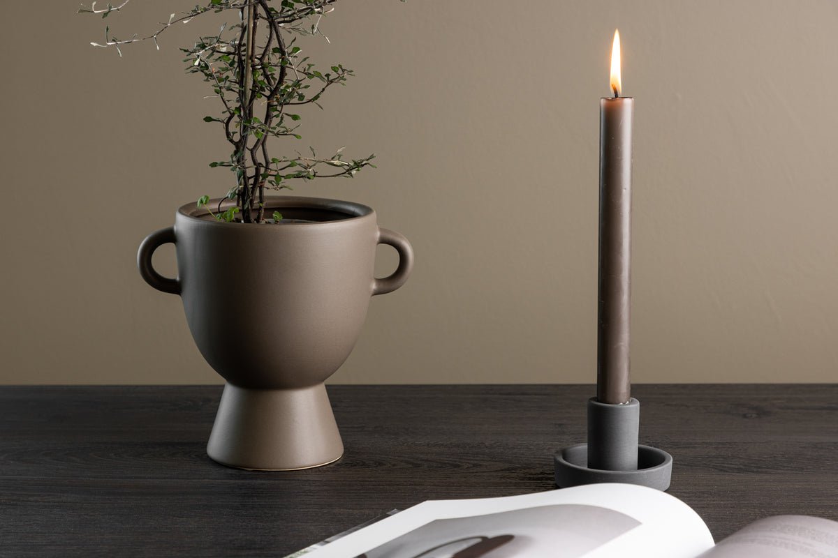 Flowerpot Sylva - in brown tone with small handles