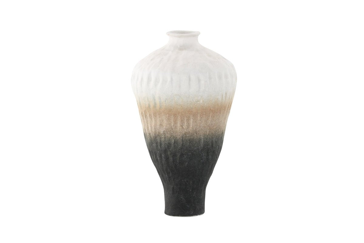 Vase "Aurea" Ø16 cm – Beige with color gradient, ceramic
