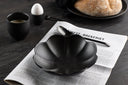 Teller Black Swan - set of 2, glazed, reinforced porcelain, matte black