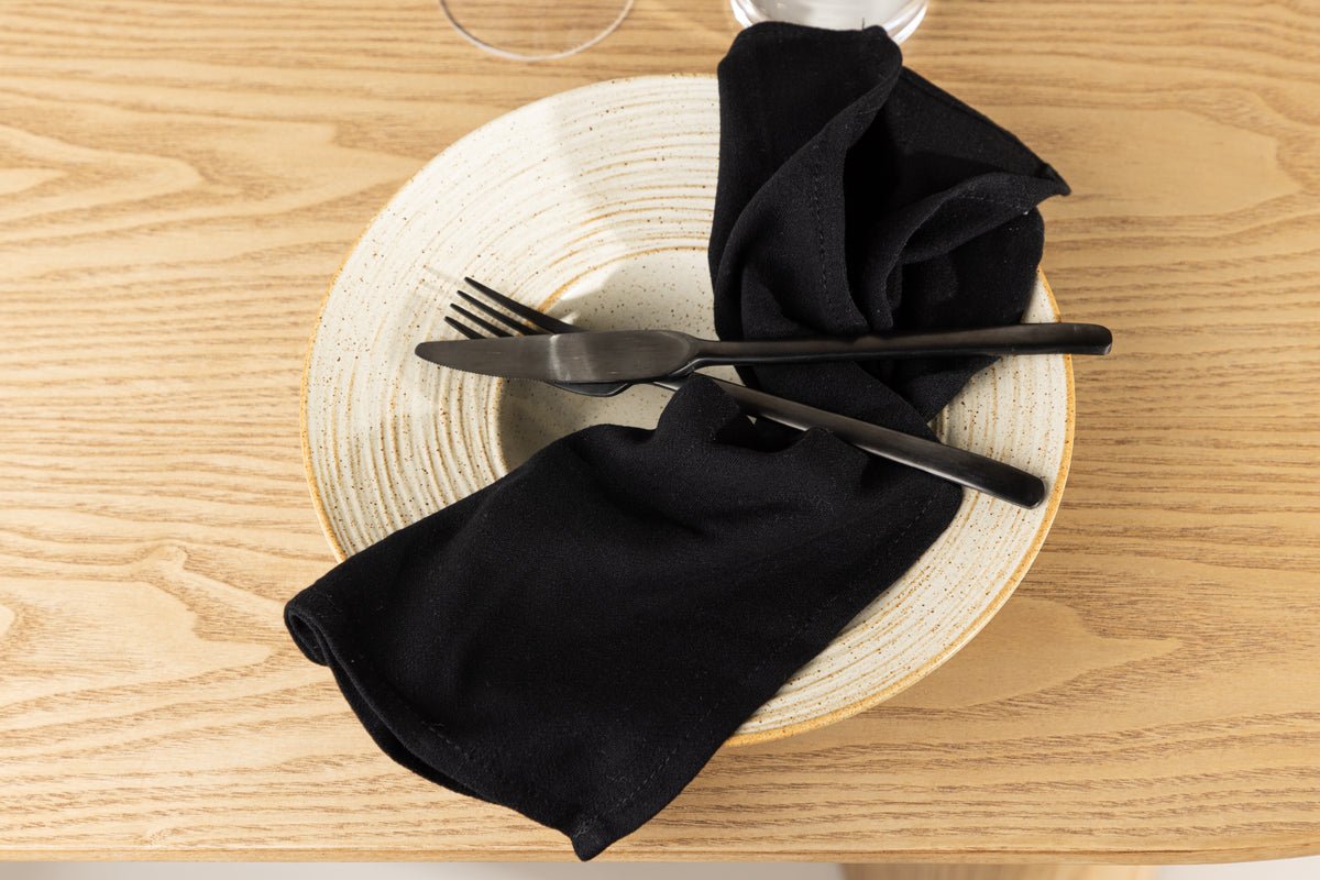 Napkins Black Rose - 2-piece set in calm and elegant Black