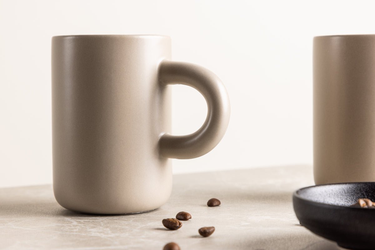 Mug Maro – stylish set of 2 in Dark Brown & Beige
