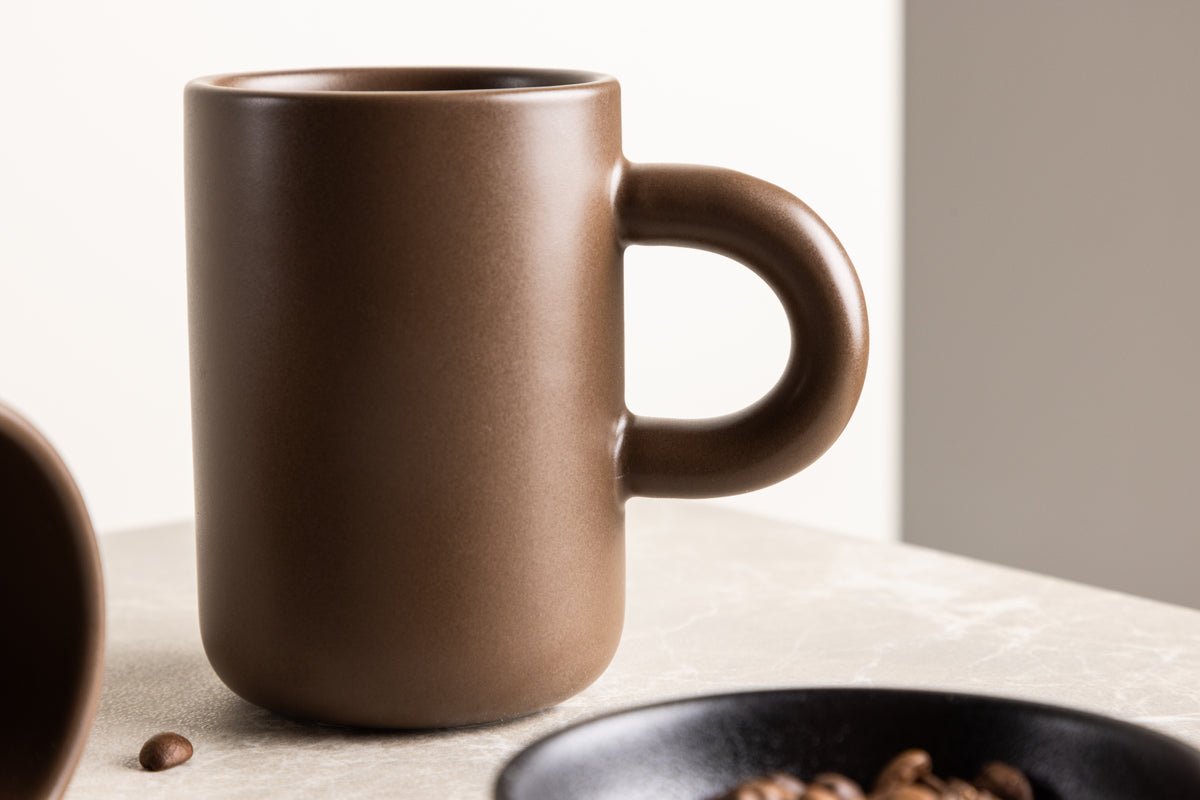 Mug Maro – stylish set of 2 in Dark Brown & Beige