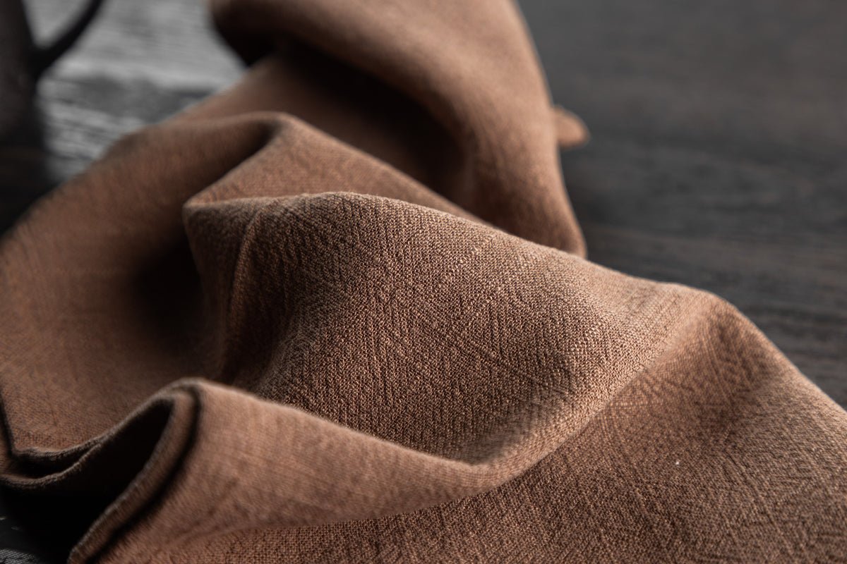 Servietten Mira - Dunkelbraun, 2er-Set aus Viskose-Leinen-Mix