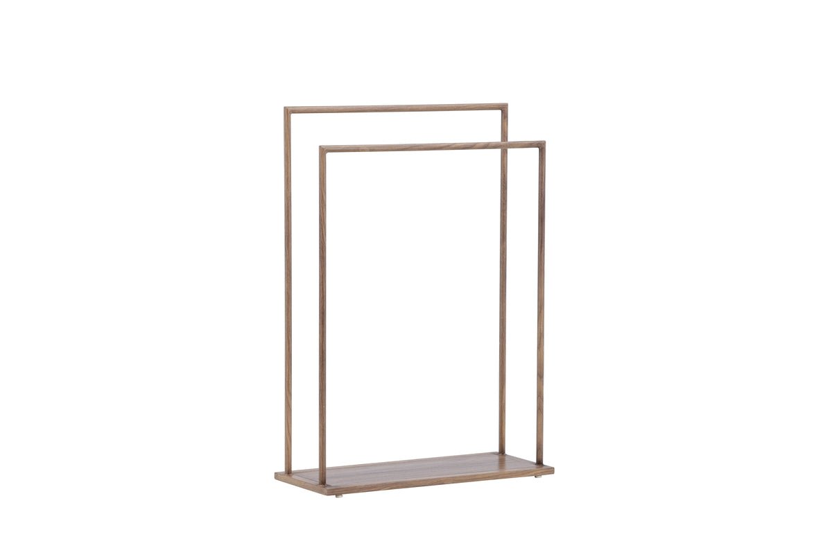 Wardrobe Fioran – Minimalist Clothes Rack in Mocca Wood Look