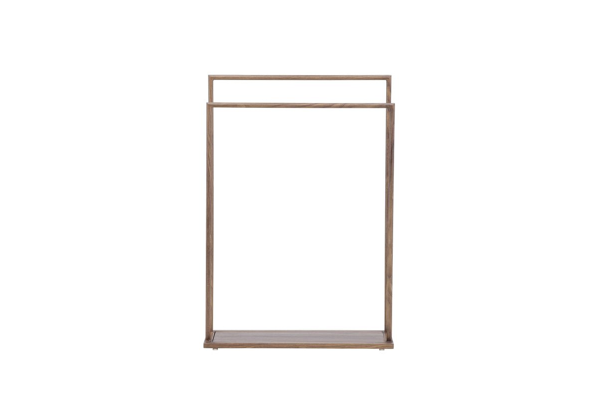 Wardrobe Fioran – Minimalist Clothes Rack in Mocca Wood Look