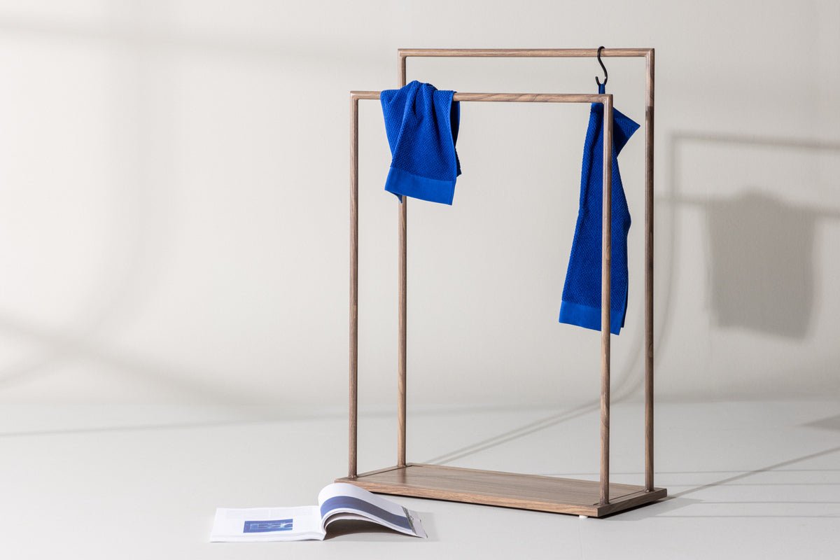 Wardrobe Fioran – Minimalist Clothes Rack in Mocca Wood Look