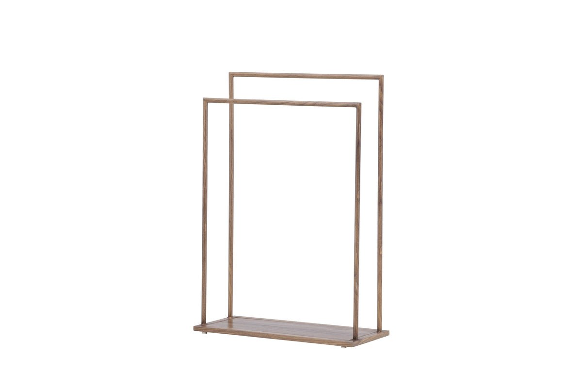 Wardrobe Fioran – Minimalist Clothes Rack in Mocca Wood Look