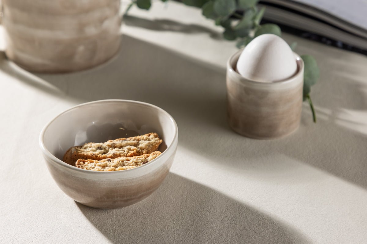 Bowls Leonie - Set of 2 in soft beige tone, stoneware