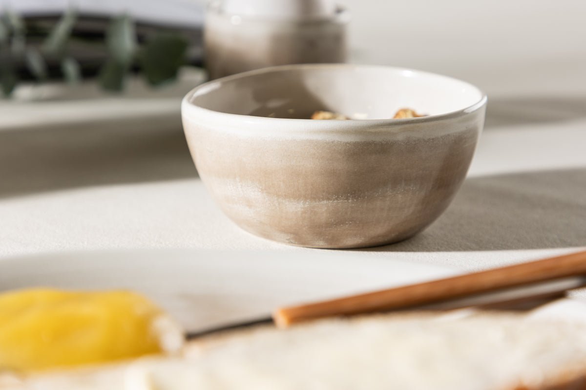 Bowls Leonie - Set of 2 in soft beige tone, stoneware