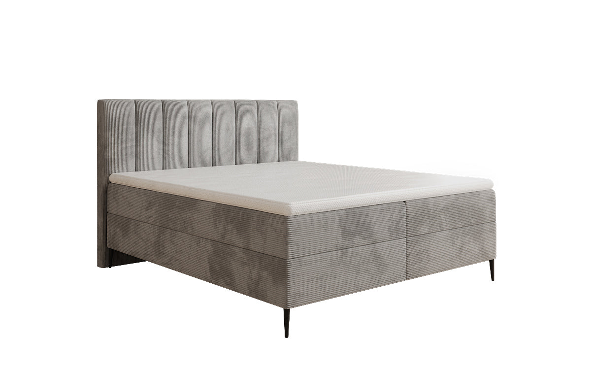 Lucca box spring bed in Corduroy with storage and legs