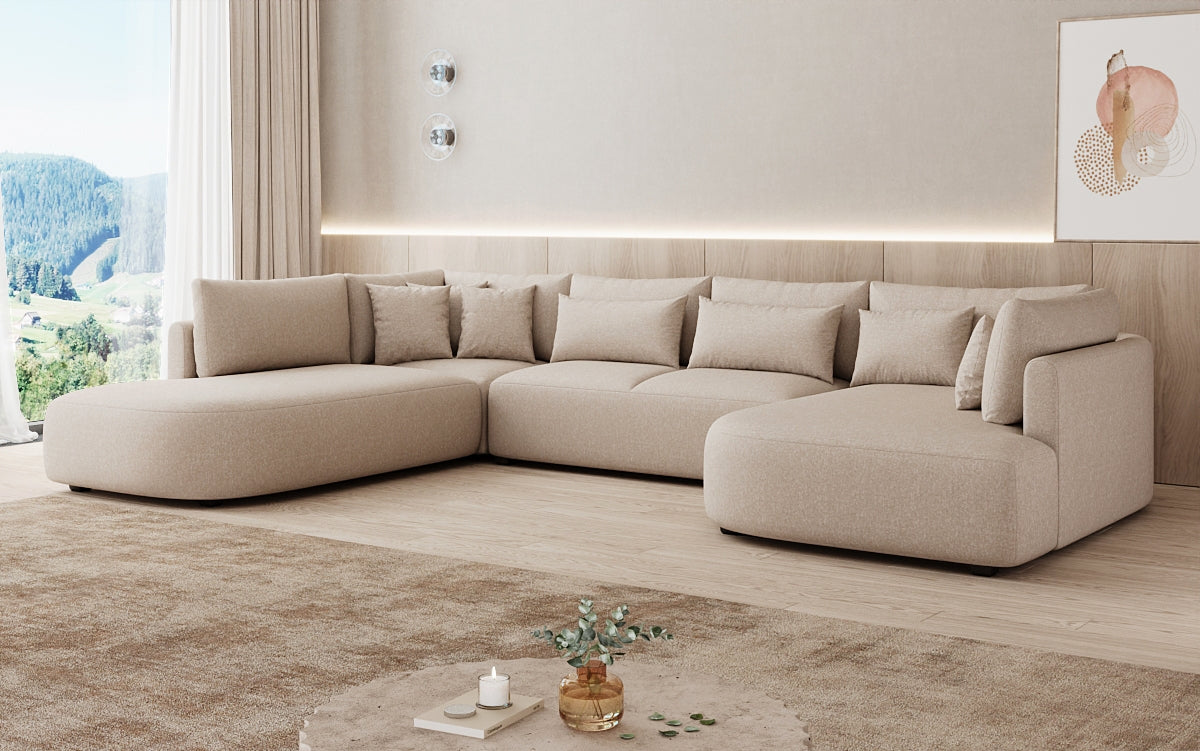 Designer sofa Ando - sectional sofa in textured fabric