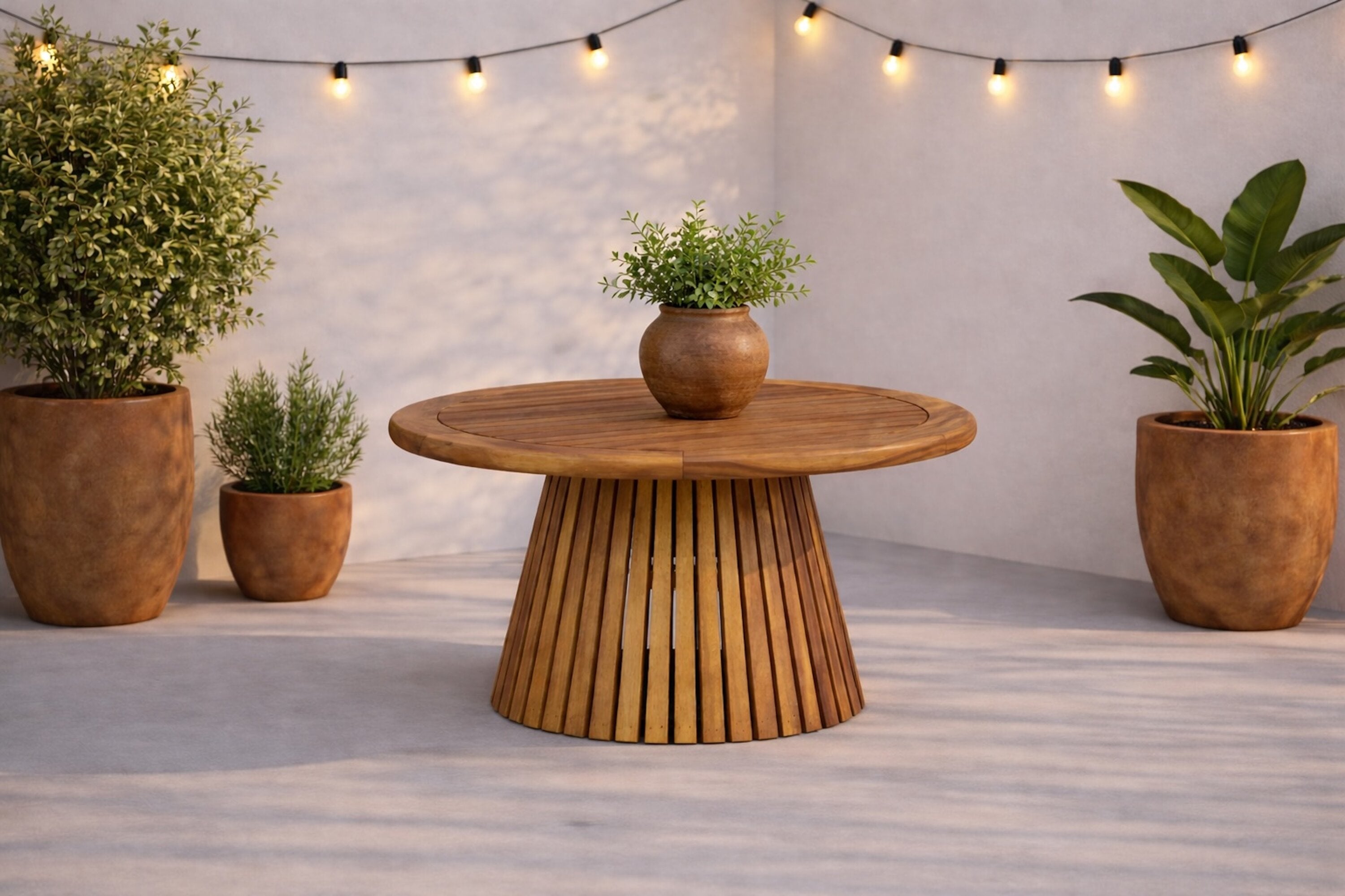 Garden Table Hewa - Round Side Table Made of Acacia Wood