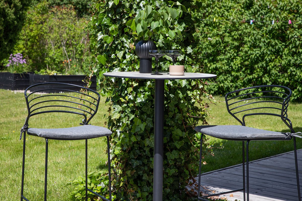 4-piece set - garden chair Como made of metal Black