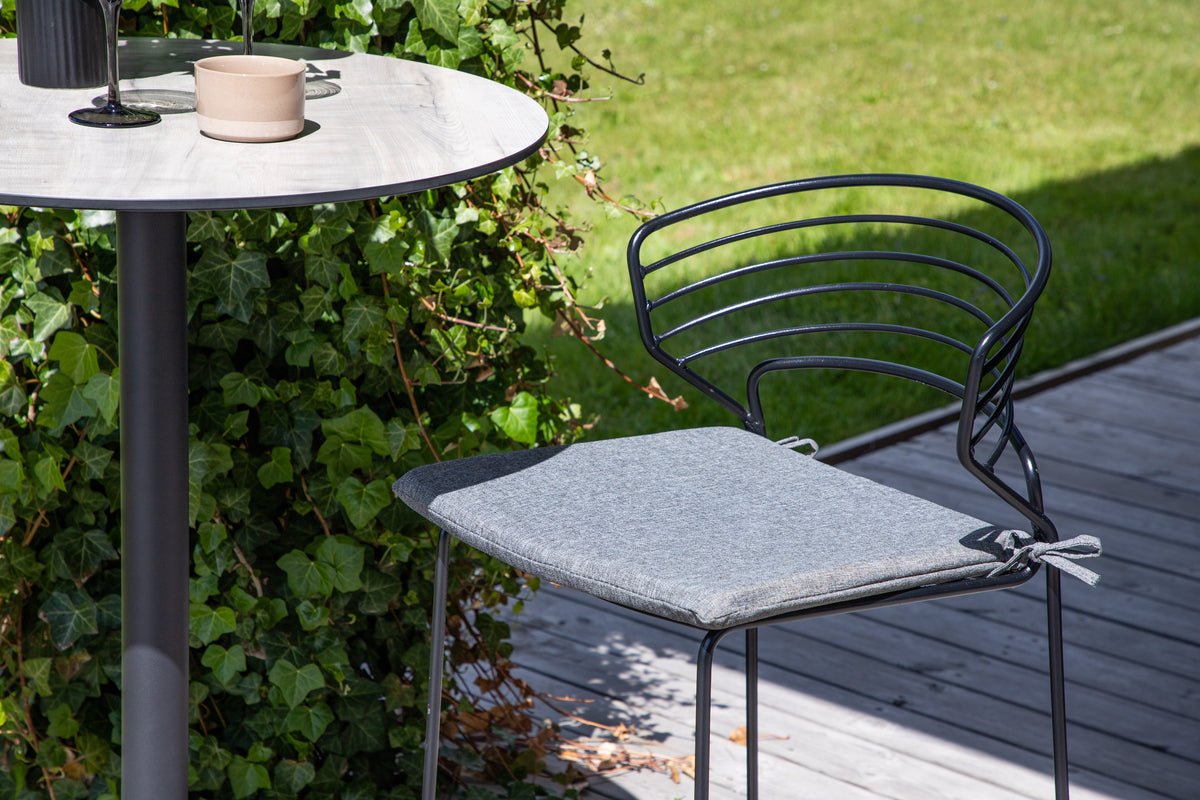 4-piece set - garden chair Como made of metal Black
