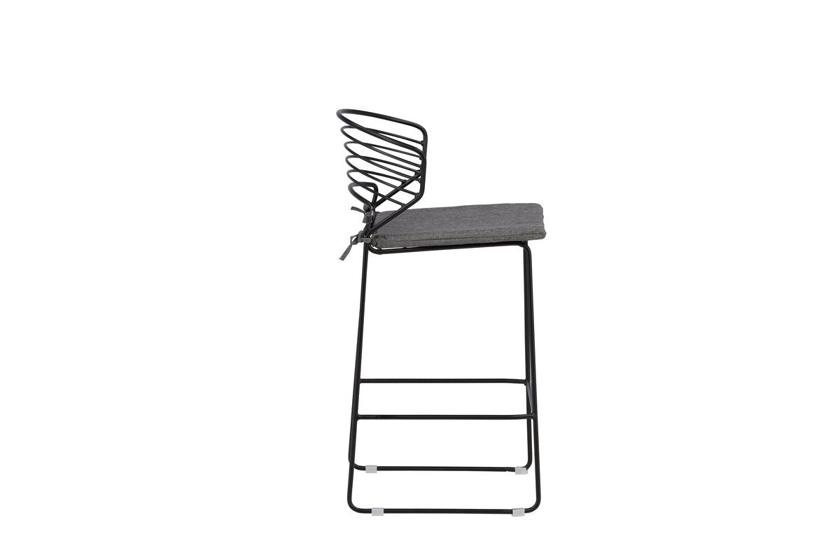 4-piece set - garden chair Como made of metal Black