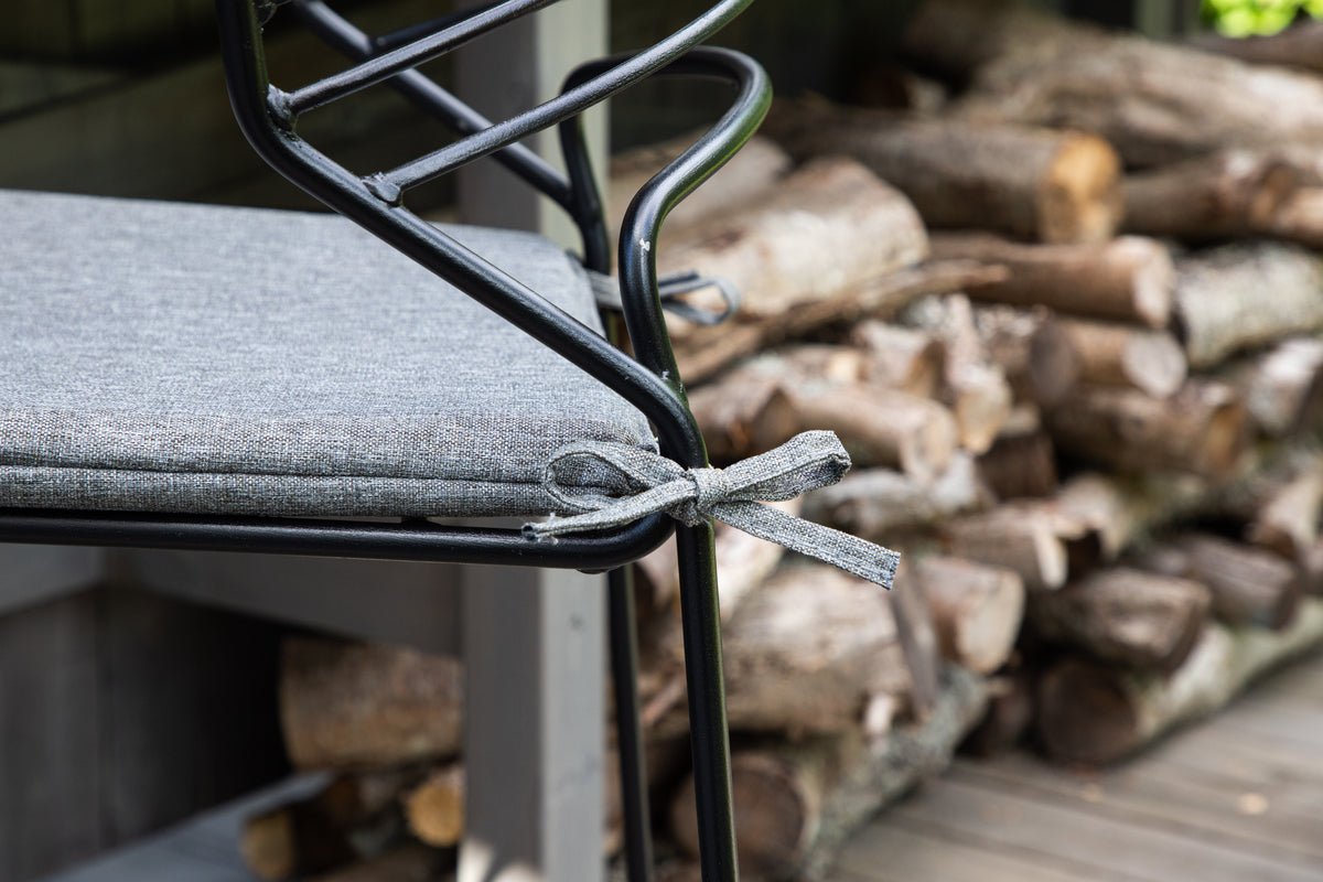 4-piece set - garden chair Como made of metal Black