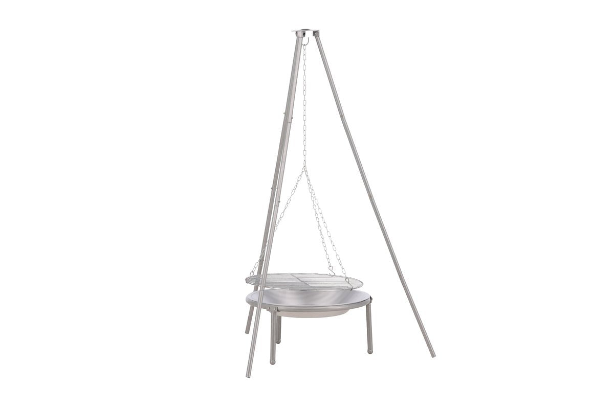 Garden Fire Bowl with Swivel Grill Flamio - made of Steel in Silver