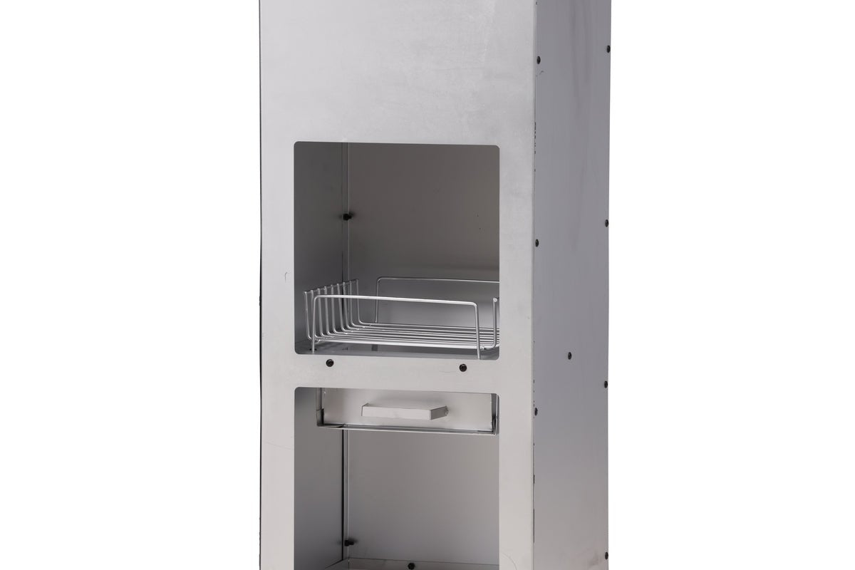 Terrace Fireplace Lio - made of silver-colored steel