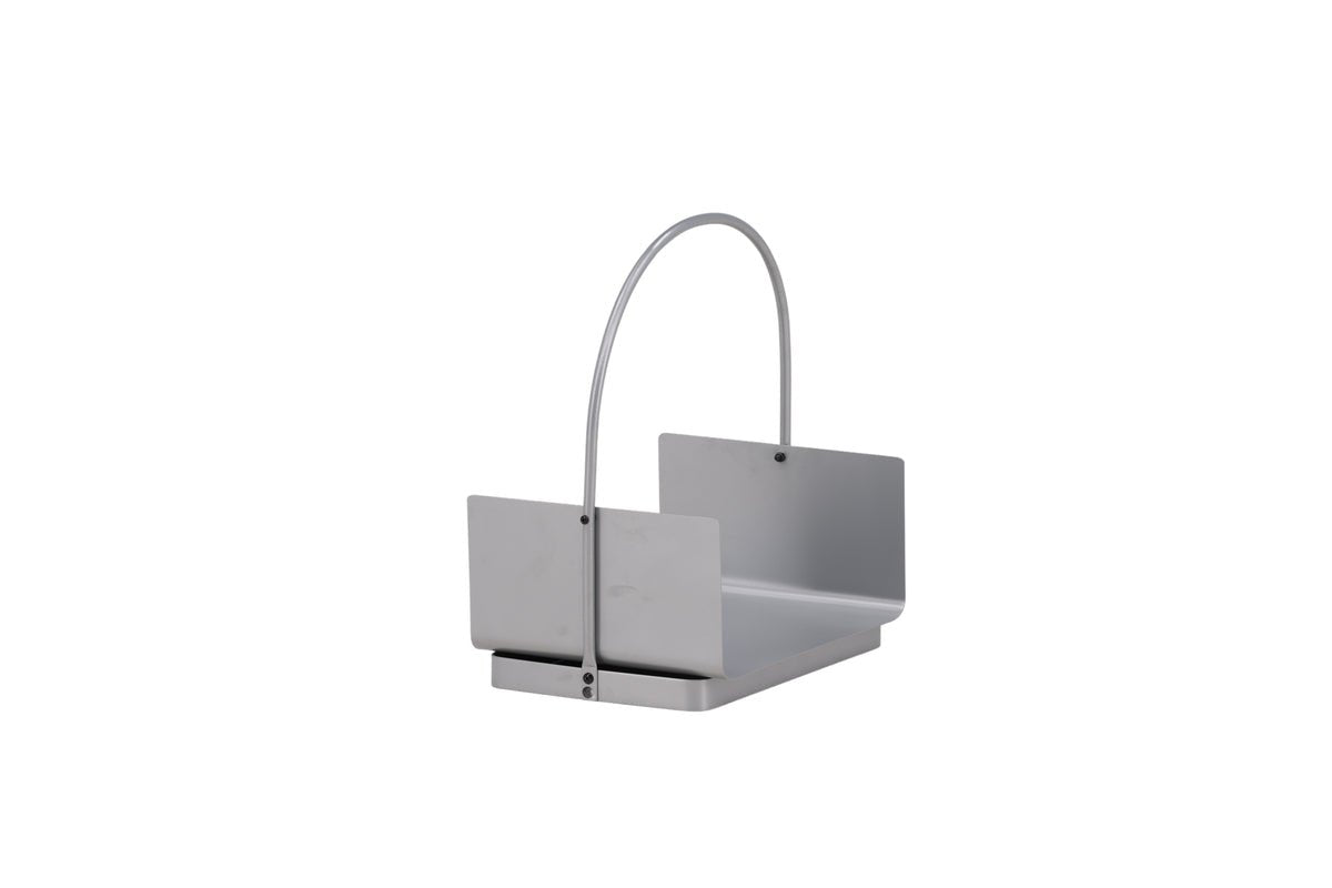Garden Firewood Basket Carry - made of Steel in Silver