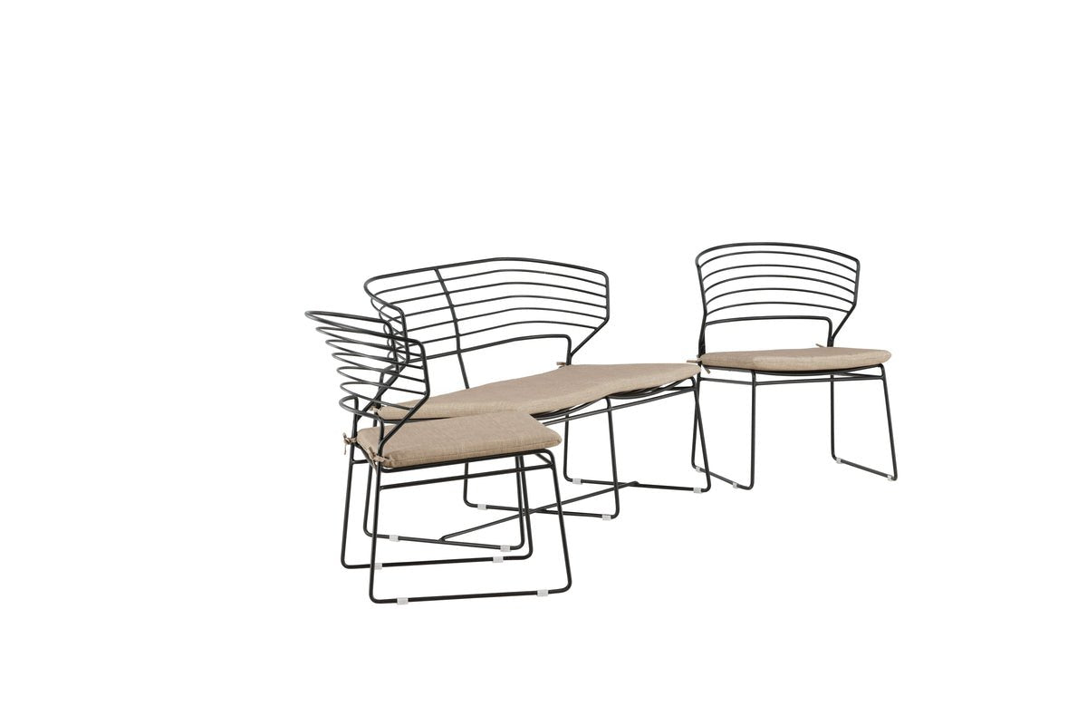 Garden Seating Set Blueberry - including gray cushions