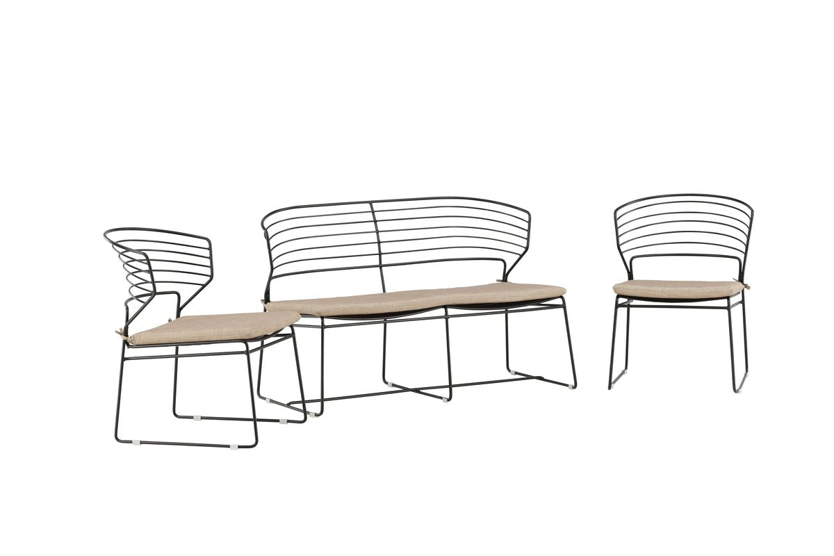 Garden Seating Set Blueberry - including gray cushions