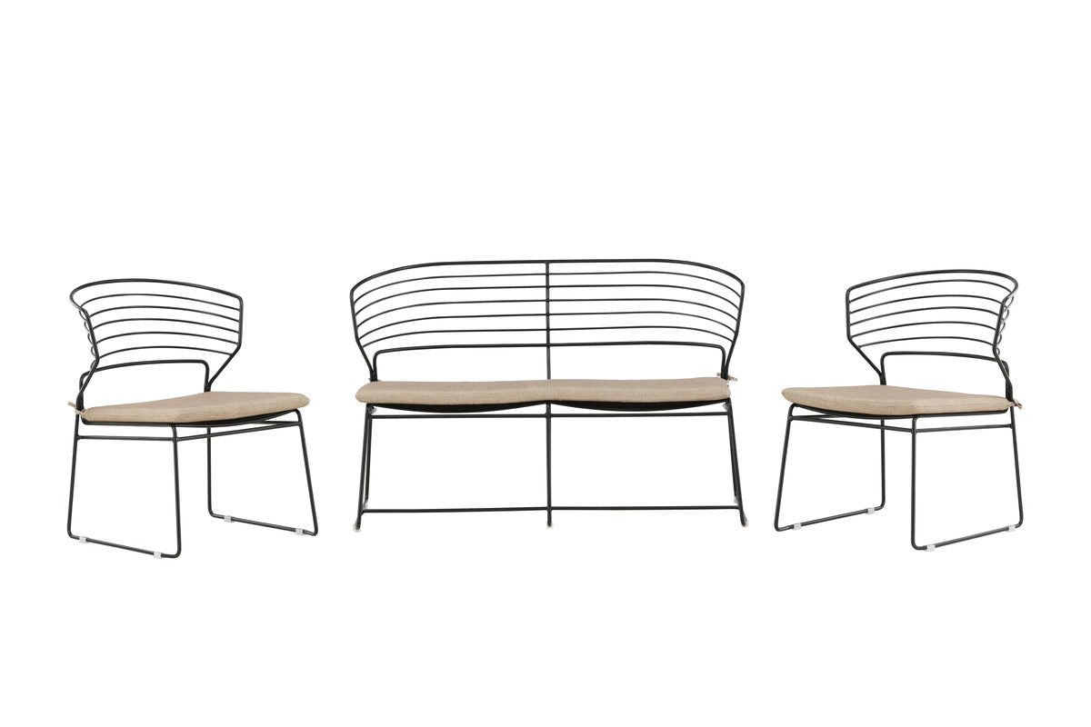 Garden Seating Set Blueberry - including gray cushions