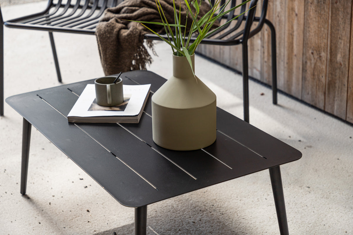 Garden Coffee Table Rhodos - Made of Black Aluminum
