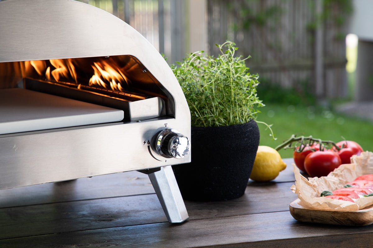 Pizza Oven Parma - made of steel, stainless steel, and ceramic in silver