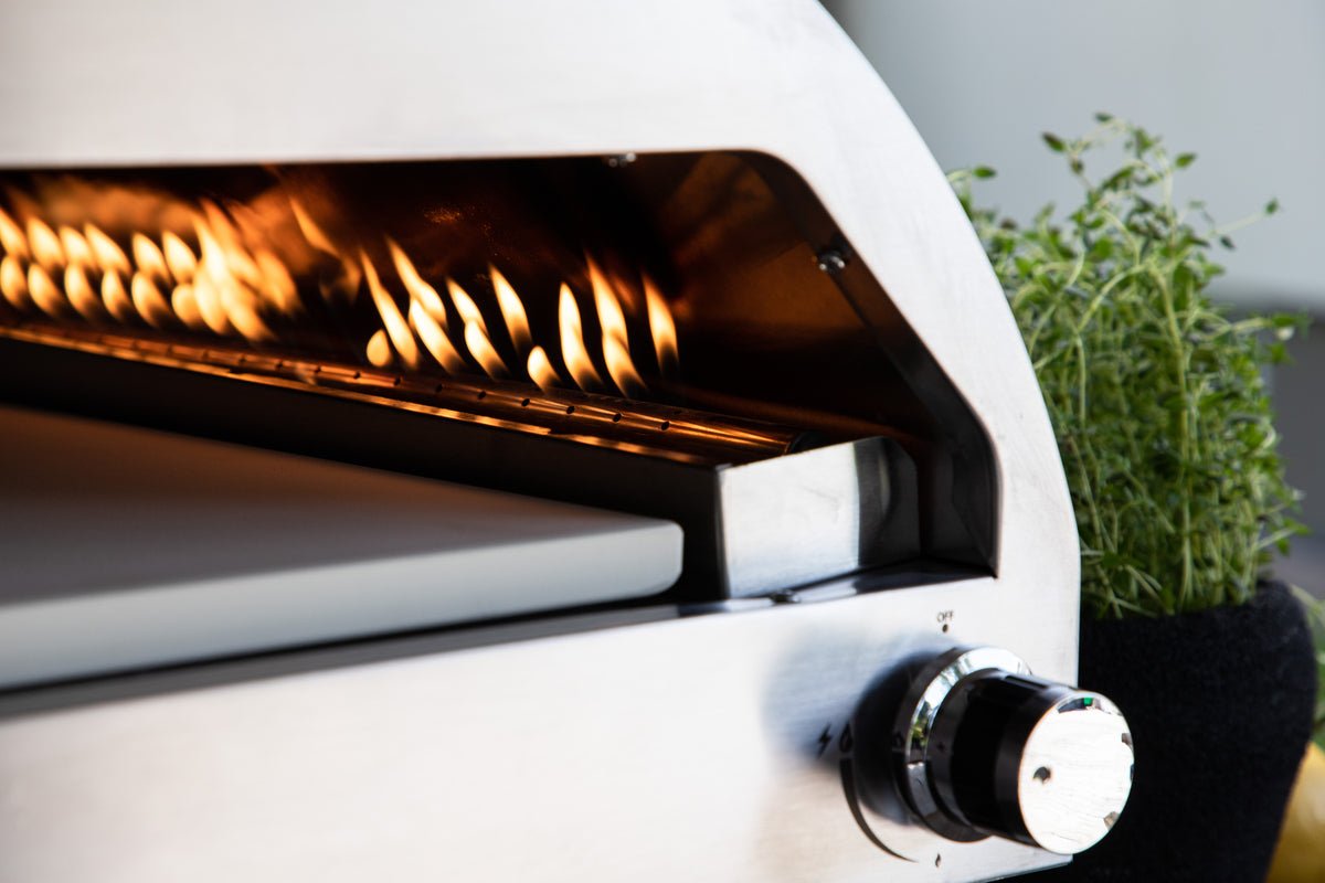 Pizza Oven Parma - made of steel, stainless steel, and ceramic in silver