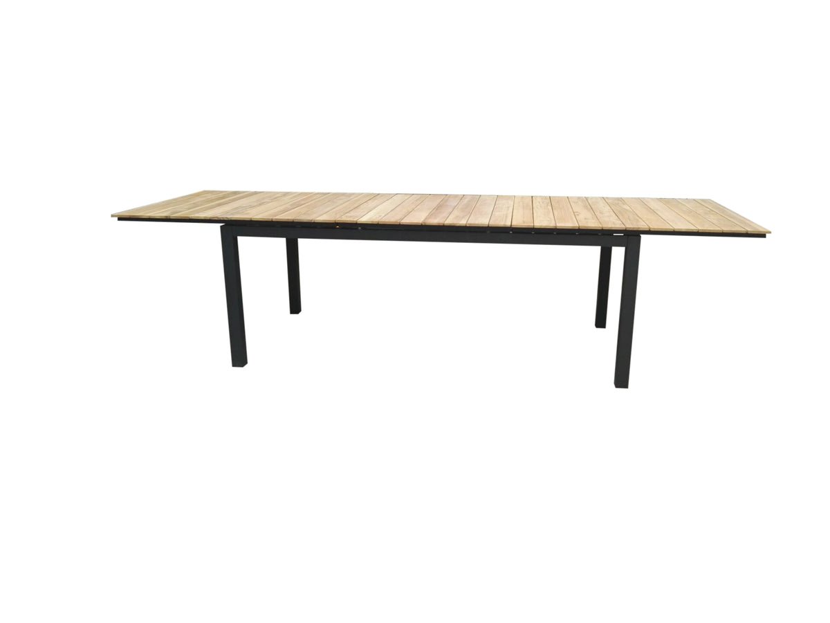 Garden table Caimana - an extendable dining table with a noble teak wood top