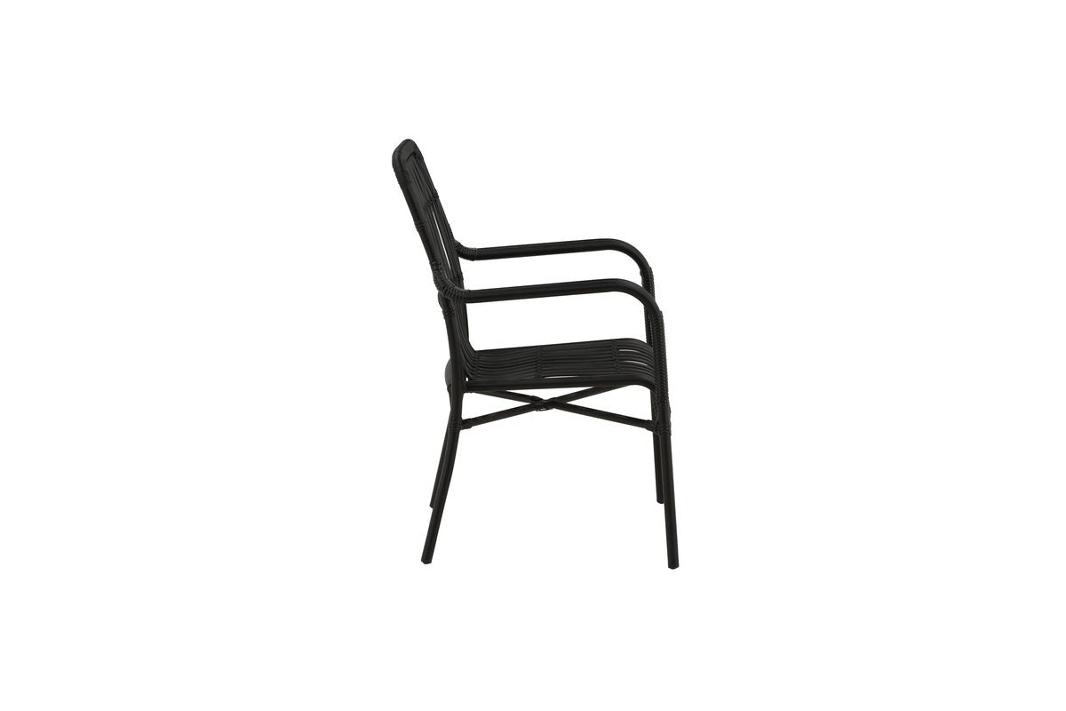Garden chair Tivaro - made of rattan in Black