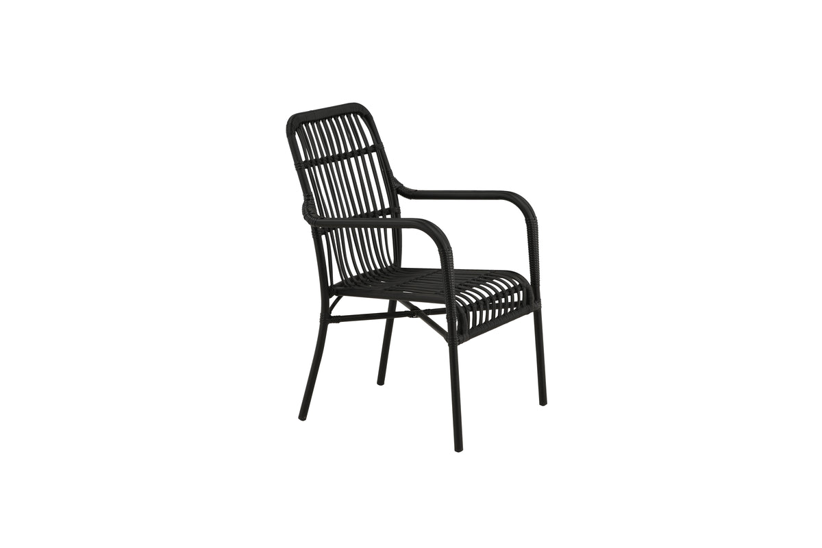 Garden chair Tivaro - made of rattan in Black