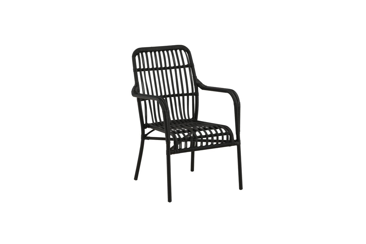 Garden chair Tivaro - made of rattan in Black