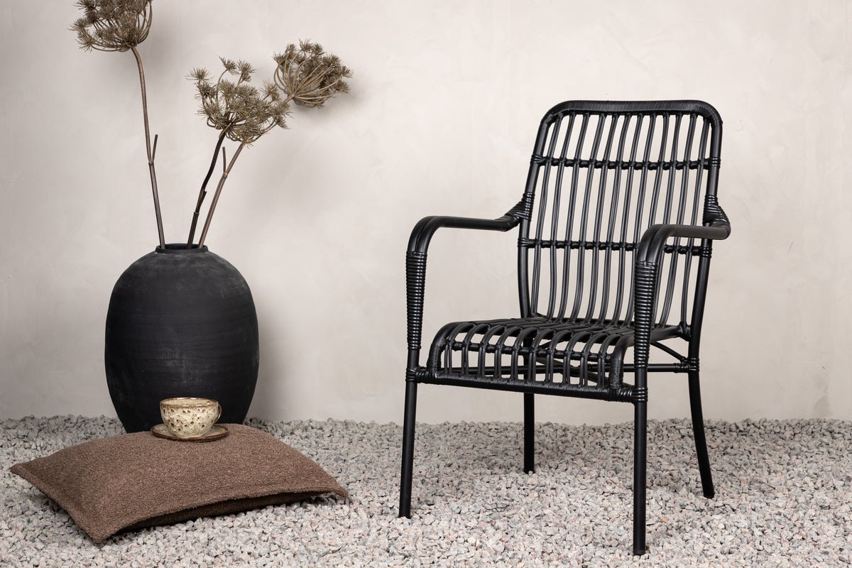 Garden chair Tivaro - made of rattan in Black