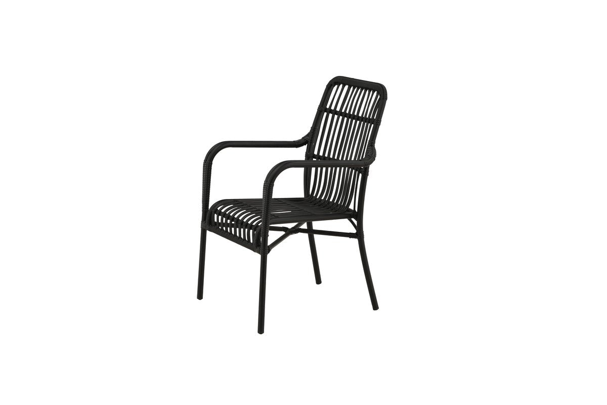 Garden chair Tivaro - made of rattan in Black