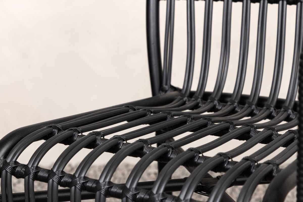 Garden chair Tivaro - made of rattan in Black